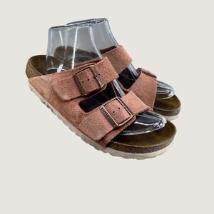 Birkenstock Arizona Soft Footbed Womens 39 8 8.5 Pink Suede Granola Girl Sandals
